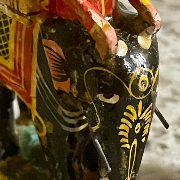 Vintage Wooden Elephant & Rider Figurines - Picture 8 of 16